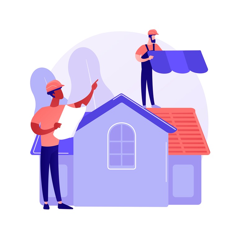 Roofing services abstract concept vector illustration. 